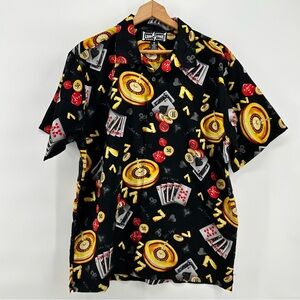 Steve & Barry’s Club Shirt Men Medium Short Sleeve Vegas‎ Dice Poker Night